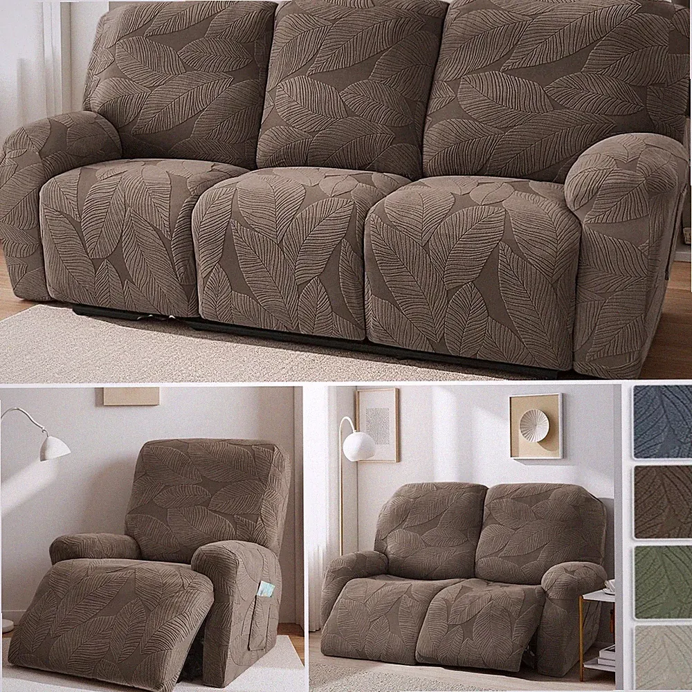 1/2/3 Seater Sofa Recliner Covers Stretch Jacquard Recliner Cover Slip Covers