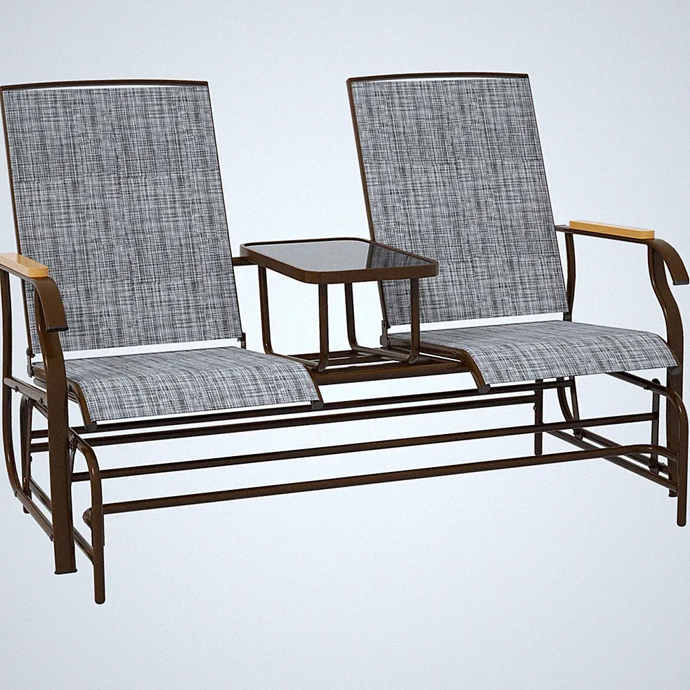 2 Person Outdoor Glider Bench, Patio Swing Glider Chair Loveseat