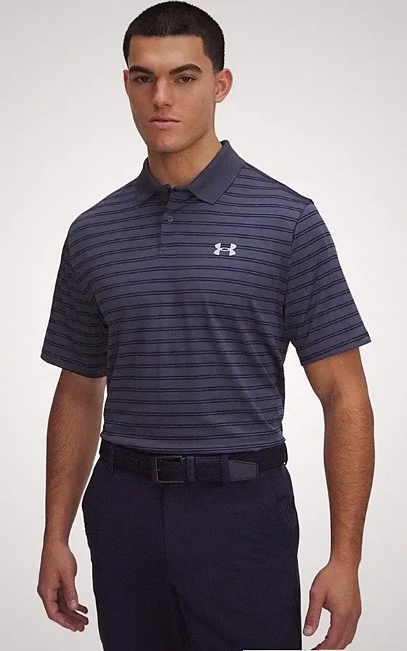 $60 Under Armour Men's Matchplay Printed Golf Polo -downpour Grey -Small-New