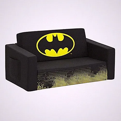 Batman Cozee Flip-Out Sofa - 2-in-1 Convertible Sofa to Lounger for Kids by Delt