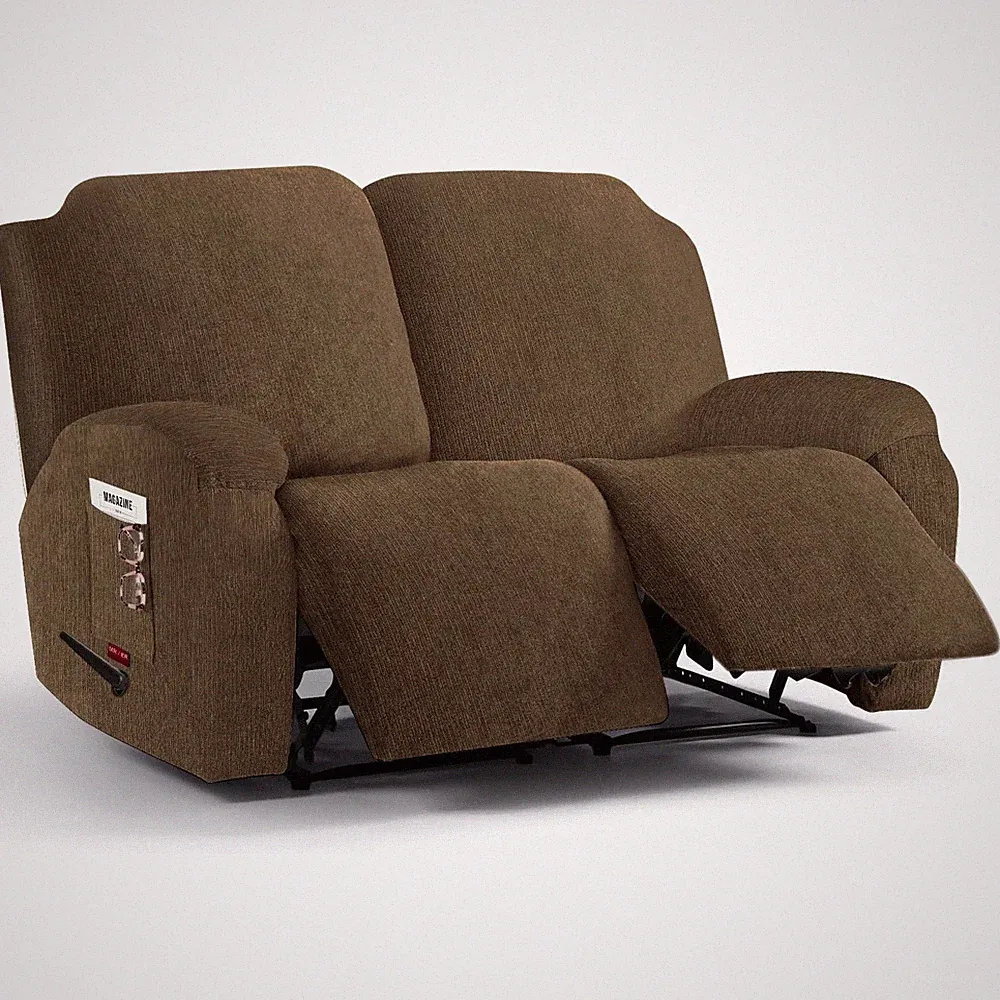 Jcones 4 Pieces Stretch Recliner Loveseat Covers - Plush Fabric Slipcovers & Dur