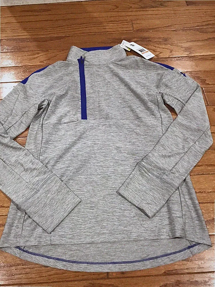 NEW Under Armour Women's S Small Loose Half Zip Pullover Sweater Top Grey $60