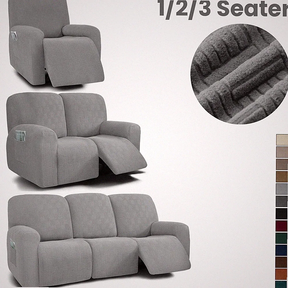 Recliner Sofa Covers Stretch Jacquard Arm Sofa Slip Cover 1 2 3 Seater Washable