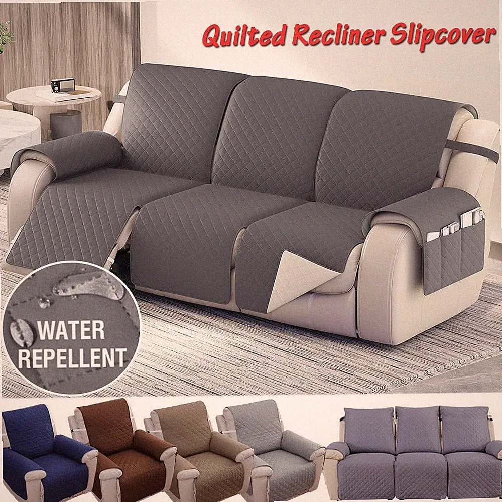 Repellent Quilted 1/2/3 Seat Recliner Slipcover Arm Sofa Cover Pet Protector UK