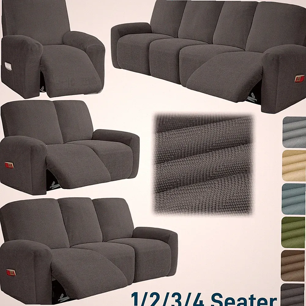 Stretch Recliner Chair Cover All-Inclusive Chenille Recliner Sofa Covers Durable
