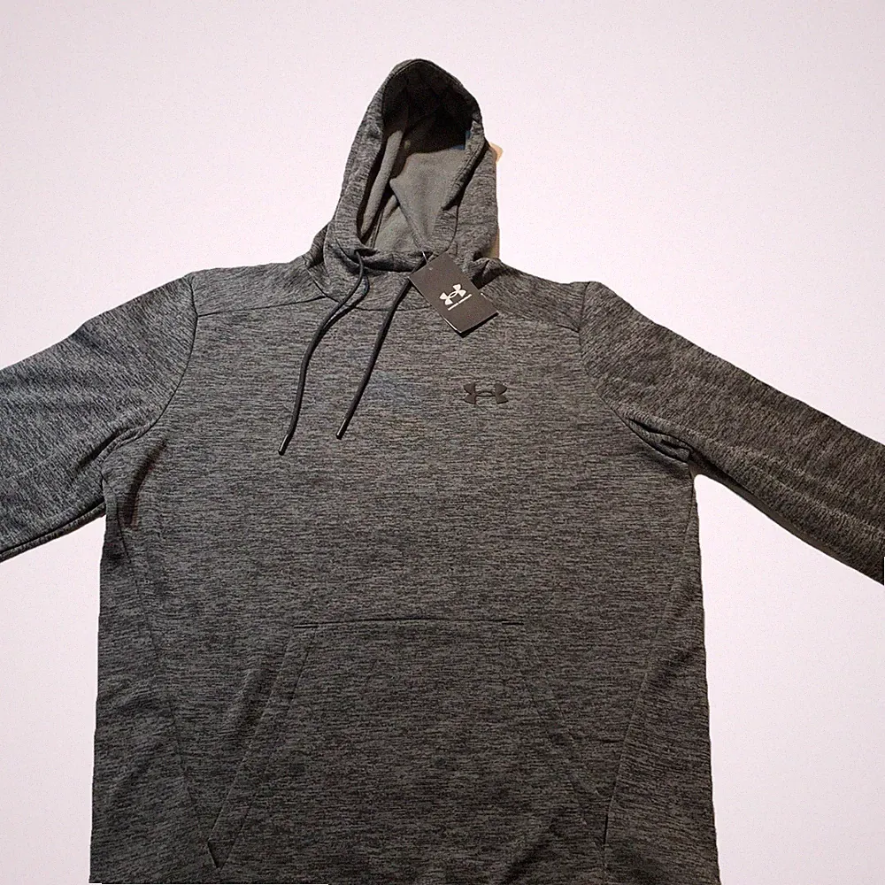 Under Armour Mens Armour Fleece Twist Hoodie in Black/Gray Marled Small MSRP $60